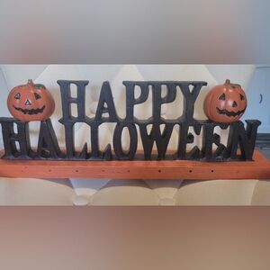 Happy Halloween Tabletop Standing Pumpkin Wooden Home Decor